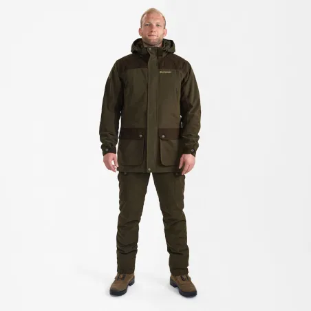 Veste Deerhunter Eagle verte imperméable à capuche amovible