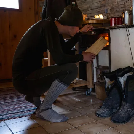 Chaussettes Deerhunter vertes en laine mérinos à 70 %, éponge