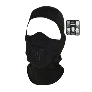 Cagoule noire extensible quatre en un avec empiècement polaire