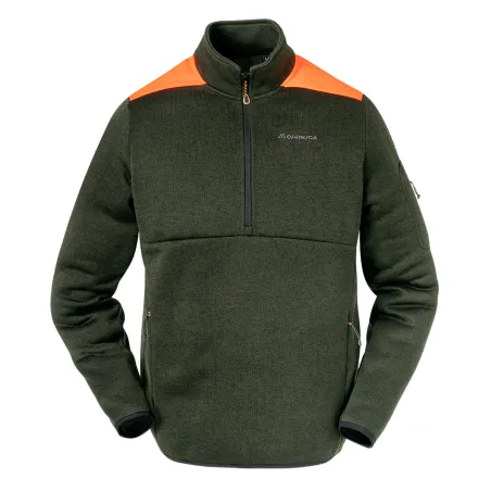 Pull Chiruca Circe orange et vert avec épaules renforcées