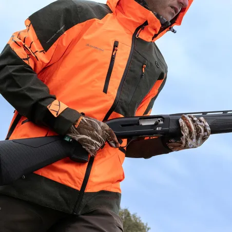Veste de Chasse Technique Isis Orange/Verte T2XL - Norme EPI Grand Gibier