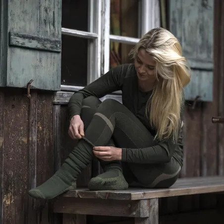 Chaussettes hautes Deerhunter Deluxe vertes à 40 % de laine