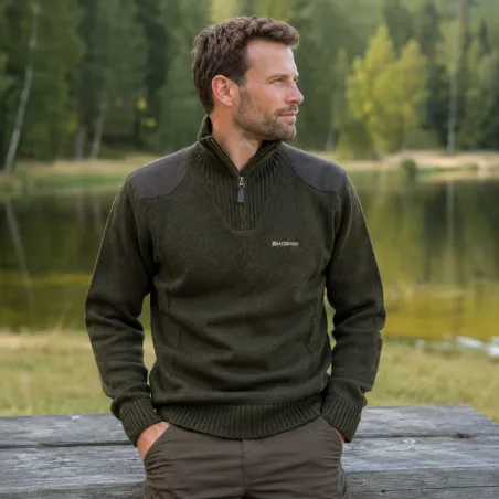 Pull Deerhunter Finley Stormliner vert en laine mélangée