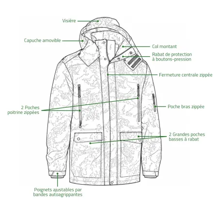 Veste Ridge isolante polyester camo orange