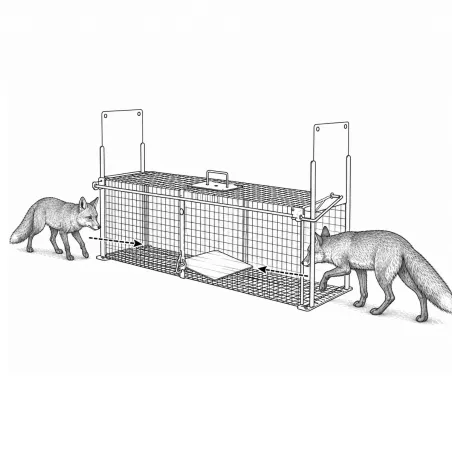 Cage piège acier galvanisé thermolaqué 150x50x60cm 