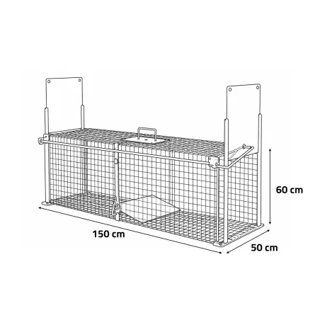 Cage piège acier galvanisé thermolaqué 150x50x60cm 