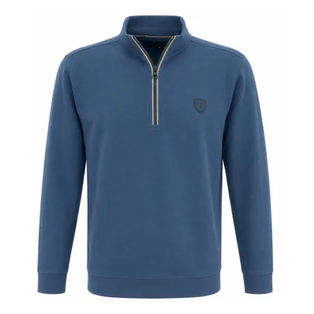 Sweat homme Shatky bleu à col zippé intérieur gratté | Ducatillon