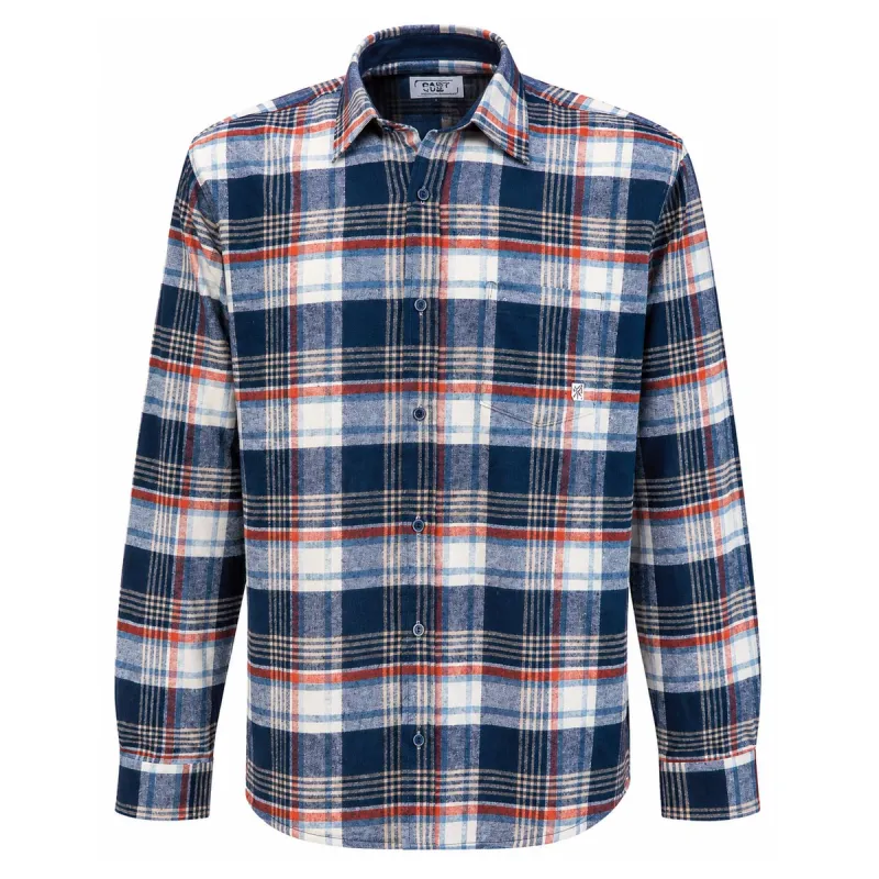Chemise carreaux Skipy bleu ciel et bleu marine en flanelle grattée - T6 à T2XL