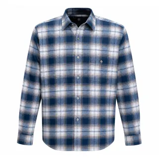 Chemise homme en flanelle à carreaux bleu et beige - Driss T6/T2XL