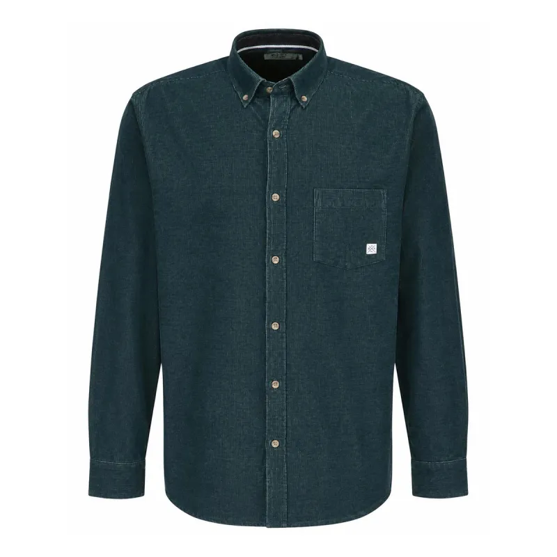 Chemise velours Uda bleu homme - Manches longues T6 à T2XL