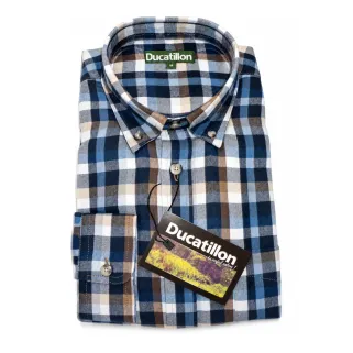 Chemise homme en flanelle à carreaux bleus et marron
