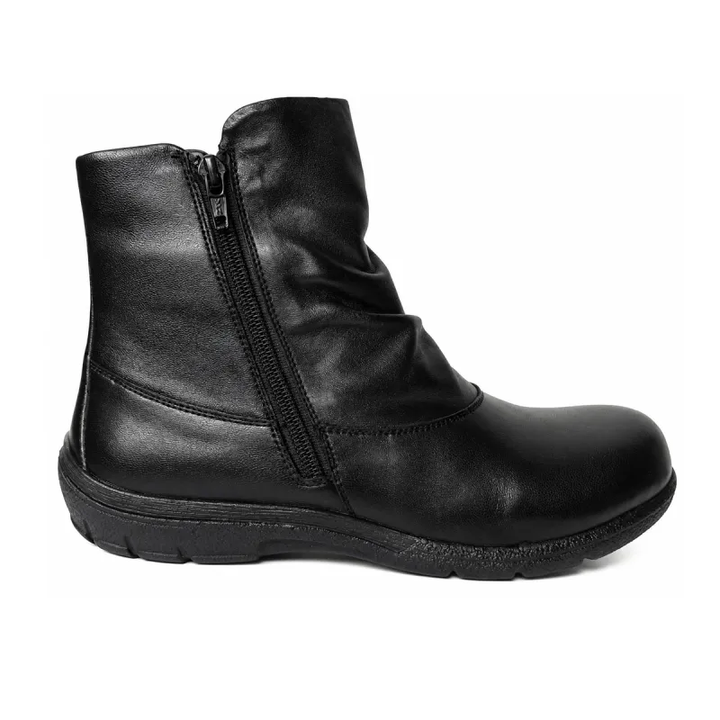 Bottines Dafu noires en cuir pour femme