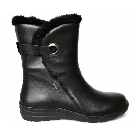 Bottines Fourrées Dano Noires pour Femme - Cuir Confortable et Imperméable