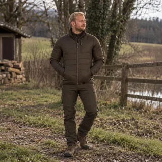 Veste chauffante Deerhunter marron en polyamide ripstop
