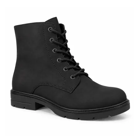 Bottines à lacets Doke noires en cuir pour femme