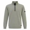 Sweat Saïka gris pour homme à col zippé, intérieur gratté