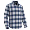 Chemise Driss bleu beige flanelle coton chevron 175 g/m²