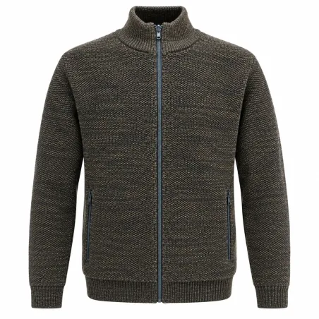 Gilet Galéo marron à manches longues doublé micropolaire