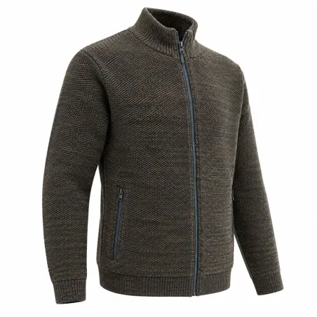 Gilet Galéo marron à manches longues doublé micropolaire