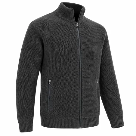 Gilet homme Galéo vert zippé avec doublure en micropolaire