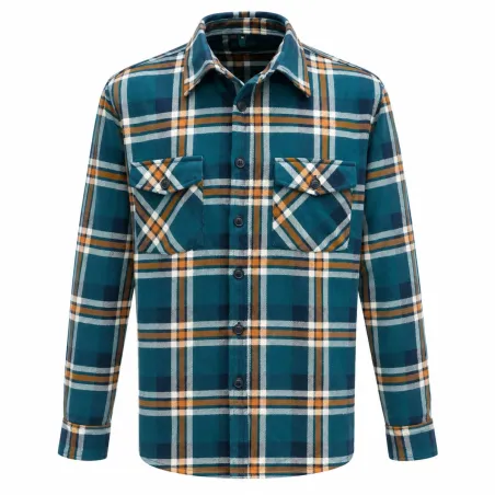 Surchemise homme Soha indigo micropolaire à carreaux | Ducatillon