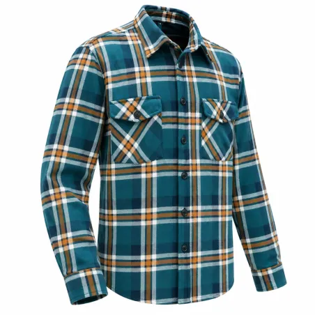 Surchemise homme Soha indigo micropolaire à carreaux | Ducatillon