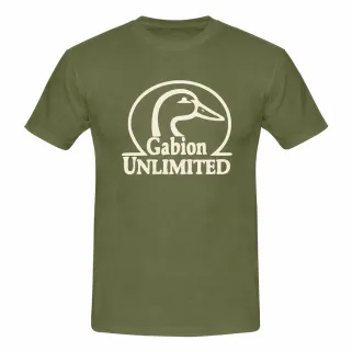 T-shirt Gabion Unlimited kaki unisexe à coupe décontractée