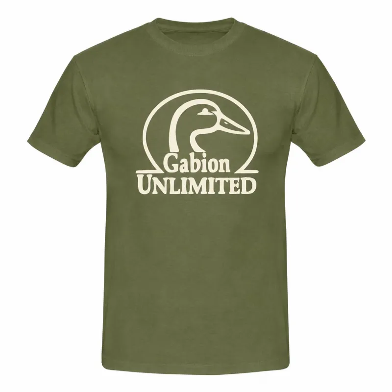 T-shirt Gabion Unlimited kaki unisexe à coupe décontractée