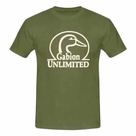 T-shirt Gabion Unlimited kaki unisexe à coupe décontractée