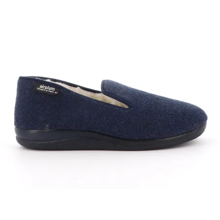 Chaussons Homme Fourrés Walas Bleu Marine - Confort Mémoire de Forme