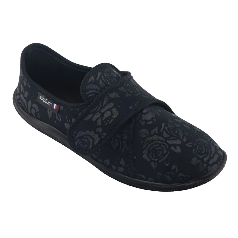 Chaussons Zulip Noirs à Scratch pour Femme - Confort et Style
