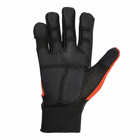Gants Solidur orange scie à chaîne classe 1 main gauche
