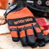 Gants Solidur orange scie à chaîne classe 1 main gauche
