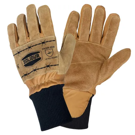 Gants Solidur de débardage en cuir avec renforts de paume