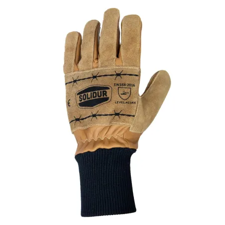 Gants Solidur de débardage en cuir avec renforts de paume