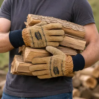 Gants Solidur de débardage en cuir avec renforts de paume