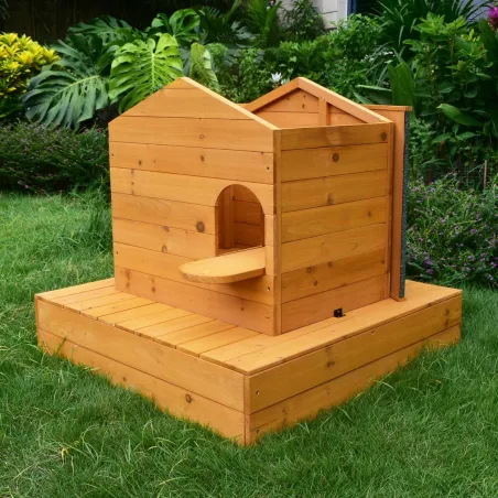 Nichoir flottant en bois pour oiseaux d’eau - 72 x 49 x 58 cm