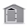 Niche pour chien en polypropylène - Toit chalet avec porte - 120x115 cm - Coloris bois