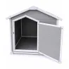 Niche pour chien en polypropylène - Toit chalet avec porte - 120x115 cm - Coloris bois