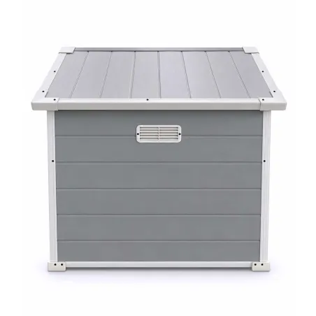 Niche pour chien en polypropylène - Toit chalet avec porte - 120x115 cm - Coloris bois
