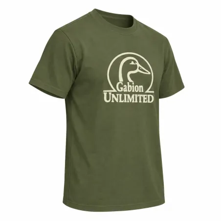T-shirt Gabion Unlimited kaki unisexe à coupe décontractée