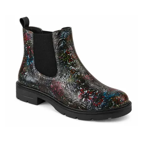 Bottines motifs Dase noires en cuir pour femme