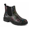 Bottines motifs Dase noires en cuir pour femme