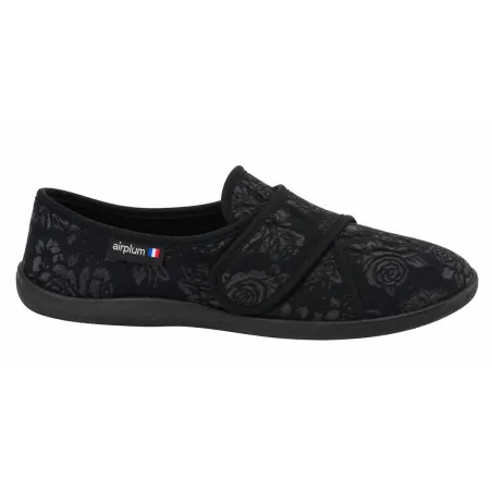 Chaussons Zulip Noirs à Scratch pour Femme - Confort et Style