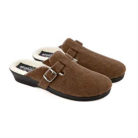 Chaussons Mules Opaline Marron pour Femme - Sabot Confortable