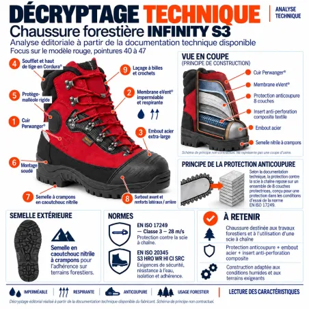 Chaussures forestières Infinity S3 classe 3 | Ducatillon