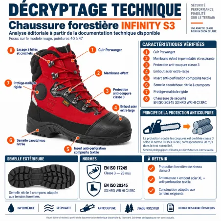 Chaussures forestières Infinity S3 classe 3 | Ducatillon