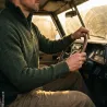 Pull camionneur homme kaki laine mélangée doublé polaire