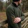 Pull camionneur homme kaki laine mélangée doublé polaire