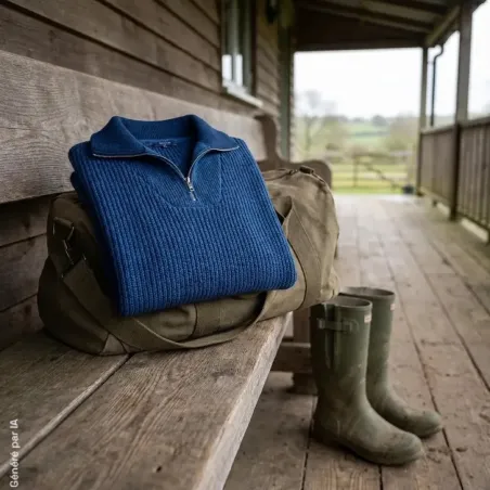 Pull camionneur Coyote indigo doublé micropolaire | Ducatillon